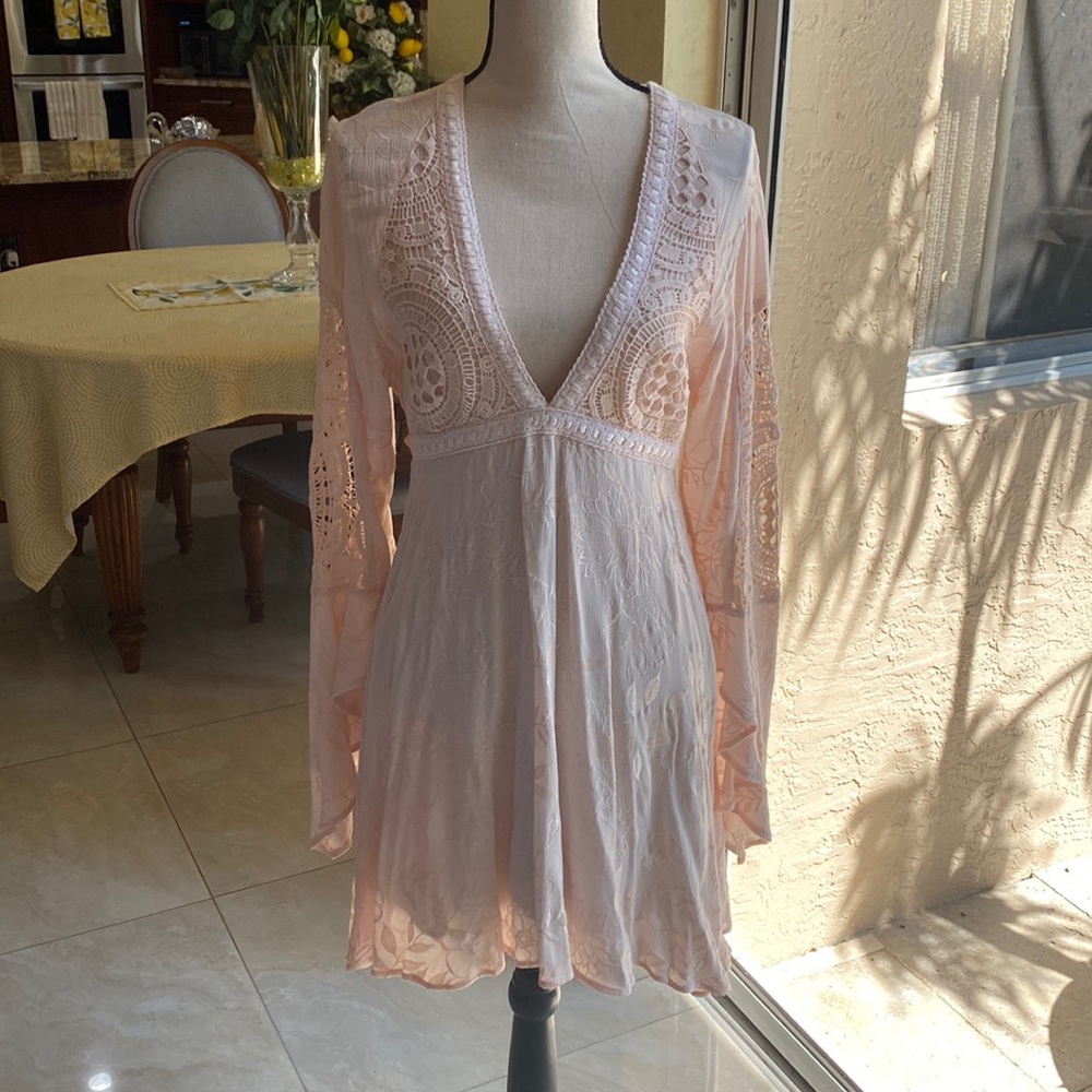 Sky Mini Dress Light Pink NWOT